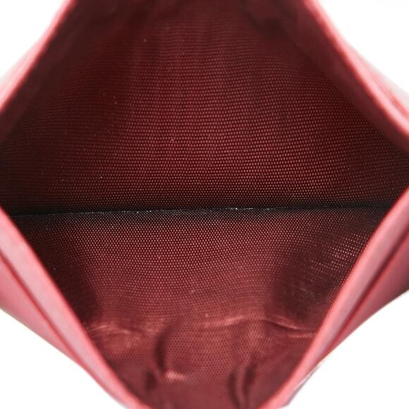 Prada Saffiano Triangle Card Holder in Raspberry - Picture 4 of 7